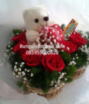 Bunga Box Mawar Merah+Boneka Di Jakarta 085959000628 Kode:bi-bb-06