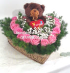 Bunga Box Mawar Pink+Boneka Di Jakarta 085959000628 Kode:bi-bb-07