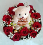 Bunga Box Mawar Merah+Boneka+Chocolate Di Jakarta 085959000628 Kode:bi-bb-09