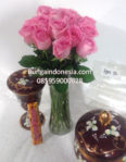 Bunga Vase Mawar Pink Di Jakarta Timur 085959000628 kode:bi-bv-16