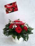 Bunga Vase Mawar Merah Di Jakarta Utara 085959000628 Kode:bi-bv-18