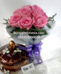 Handbouquet Mawar Pink Di Jakarta 085959000628 Kode:bi-hb-41