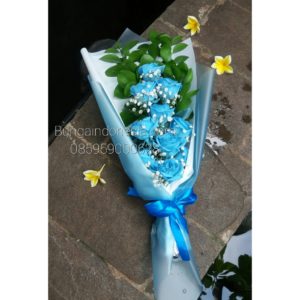 Toko Bunga Bouquet Mawar Biru Tangerang 085959000628 Kode : Bi-Hb-78