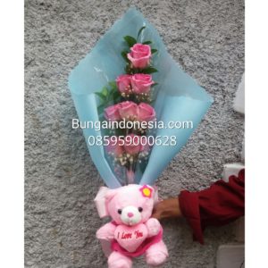 Handbuket Valentine Mawar Pink 085959000628