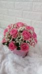 Bunga Vas Mawar Pink Refival