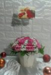 Bunga Vas Keramik Mawar Pink